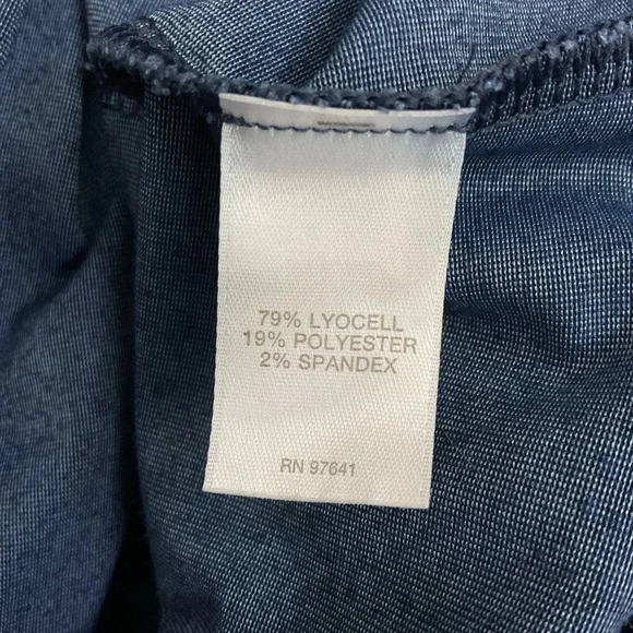 Purejill Indigo Hooded Shirt Dress Long Sleeve Pockets Size Small - Picture 4 of 7